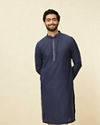 Navy Blue Diamond Patterned Kurta Set